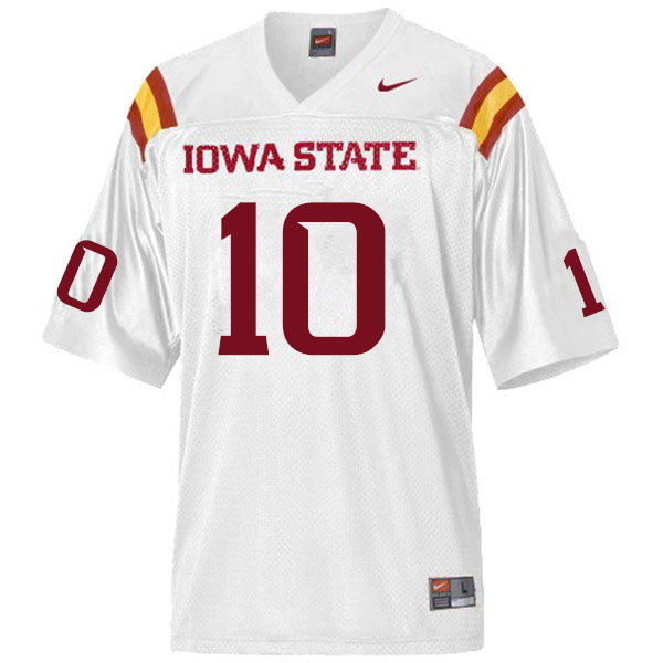 Iowa State Cyclones Men's #10 Tayvonn Kyle Nike NCAA Authentic White College Stitched Football Jersey ME42R35QT